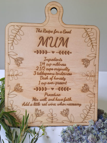 The Good Mum Recipe Sign